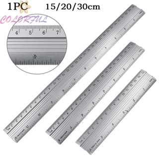 【COLORFUL】Ruler Straight Ruler Aluminum Alloy Dual Scale Silver Dual Scale Ruler