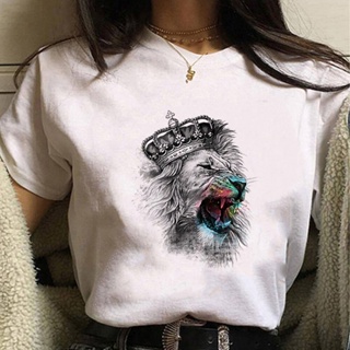 T-shirt  เสื้อยืด พิมพ์ลายกราฟิกการ์ตูนดิสนีย์ The Lion King สไตล์ฮาราจูกุ สําหรับผู้หญิงS-5XL_05