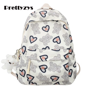 School Backpack Prettyzys 2023 Korean Large capacity 14 inch For Teenage Gir