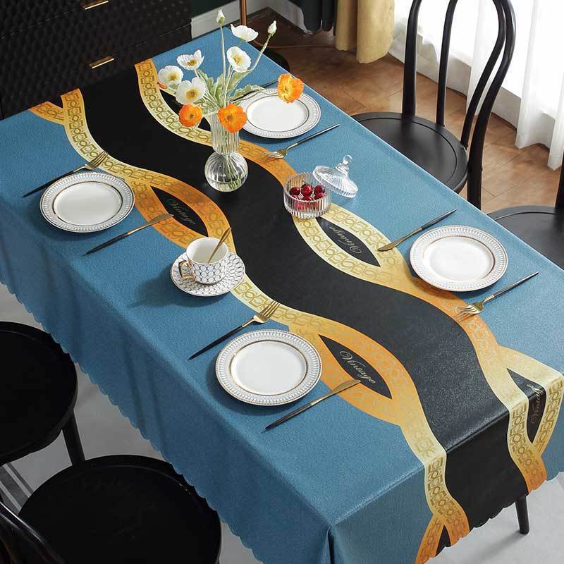 ผ้าปูโต๊ะสไตล์นอร์ดิก-กันน้ำ-กันน้ำร้อนลวก-กันน้ำมัน-ผ้าปูโต๊ะพีวีซี-สไตล์มินิมอล