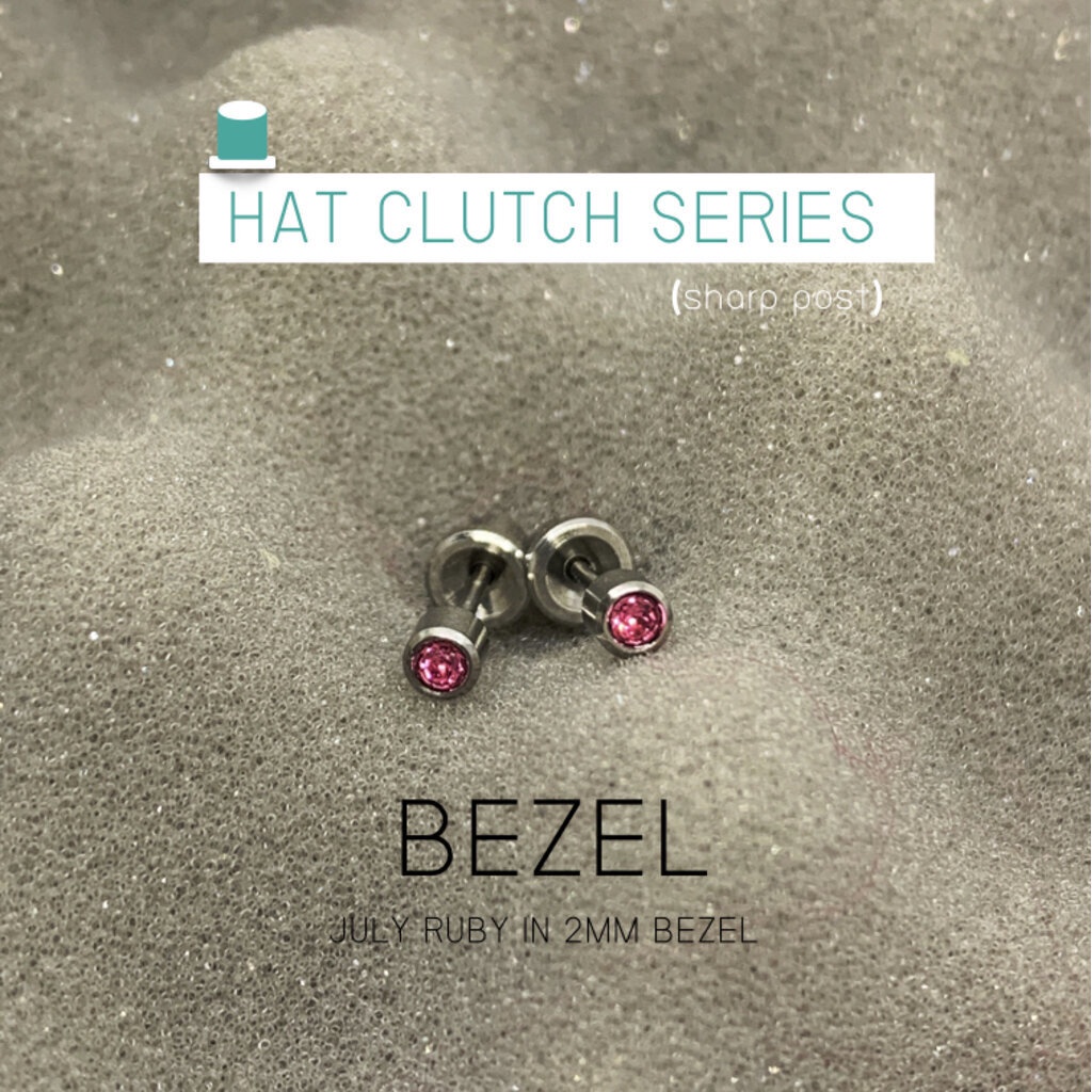 ส่งฟรี-ไทเทเนี่ยม-100-ต่างหูสำหรับผิวแพ้ง่ายแป้นตัน-ปลอดภัย-100-titanium-bezel-rubyr-สีชมพู-3mm-hc210t