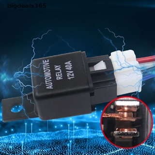 [bigdeals365] รีเลย์รถยนต์ 12V 4pin พร้อมขั้วต่อทองแดง สีดํา สีแดง