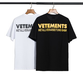 Vetements เสื้อยืดแขนสั้นลําลองแฟชั่นสําหรับผู้ชายและผู้หญิง