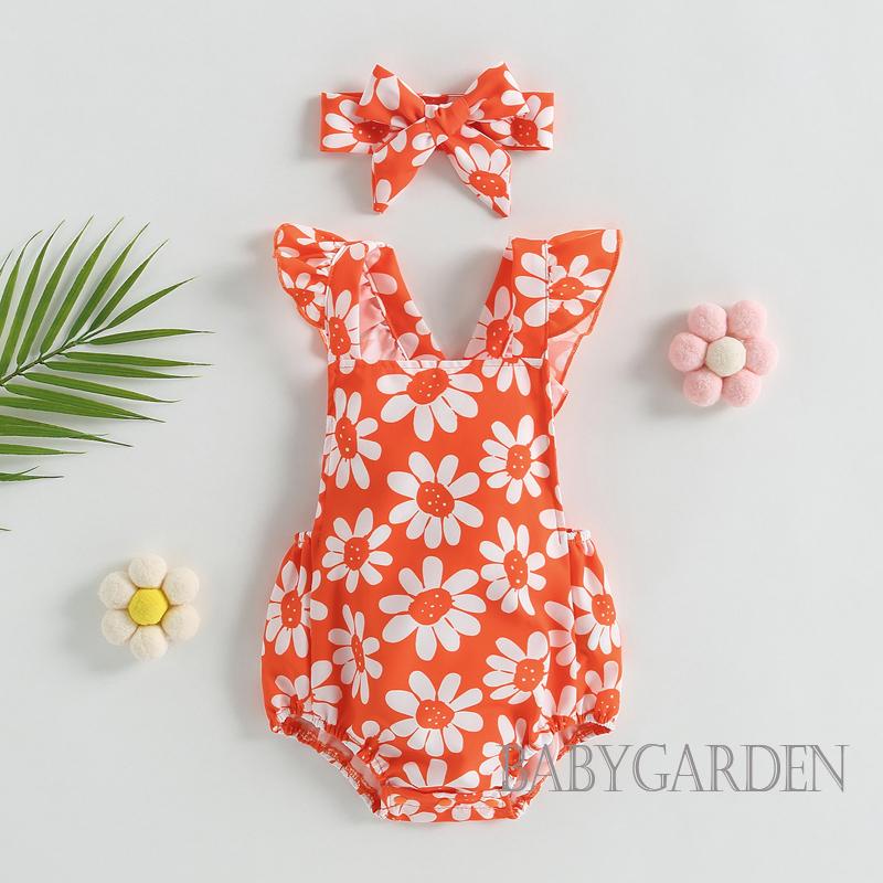 babygarden-ชุดรอมเปอร์-แขนระบาย-พิมพ์ลายดอกไม้-และที่คาดผม-สําหรับเด็กทารกผู้หญิง-อายุ-3-24-เดือน