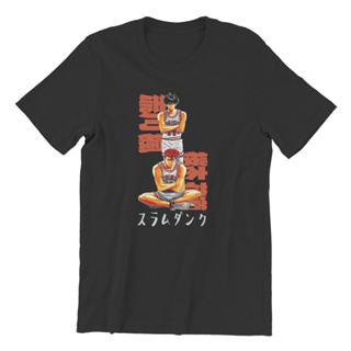 S-5XL T-shirt เสื้อยืดคอกลม แขนสั้น ผ้าฝ้ายแท้ พิมพ์ลายการ์ตูนอนิเมะ Slam Dunk สําหรับผู้ชาย S-5XL_08