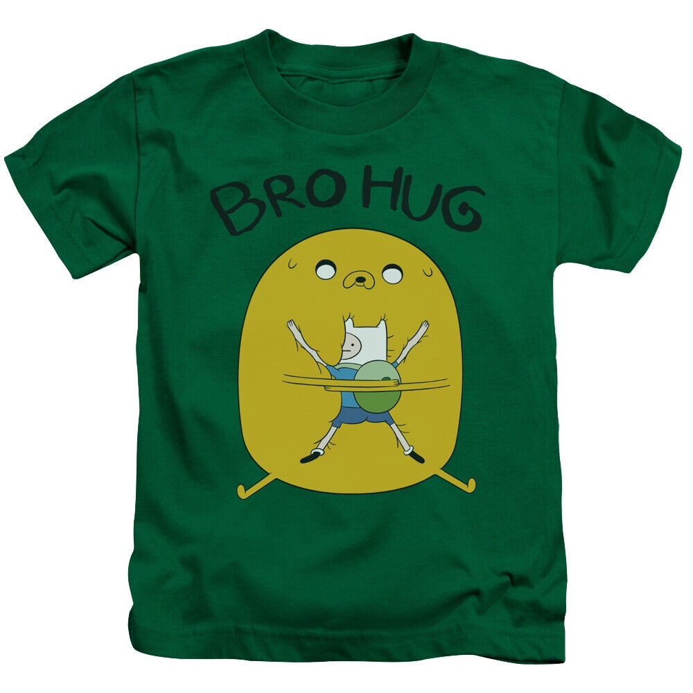 s-5xl-เสื้อยืด-พิมพ์ลายการ์ตูน-adventure-time-bro-hug-สีเขียว-สําหรับเด็ก