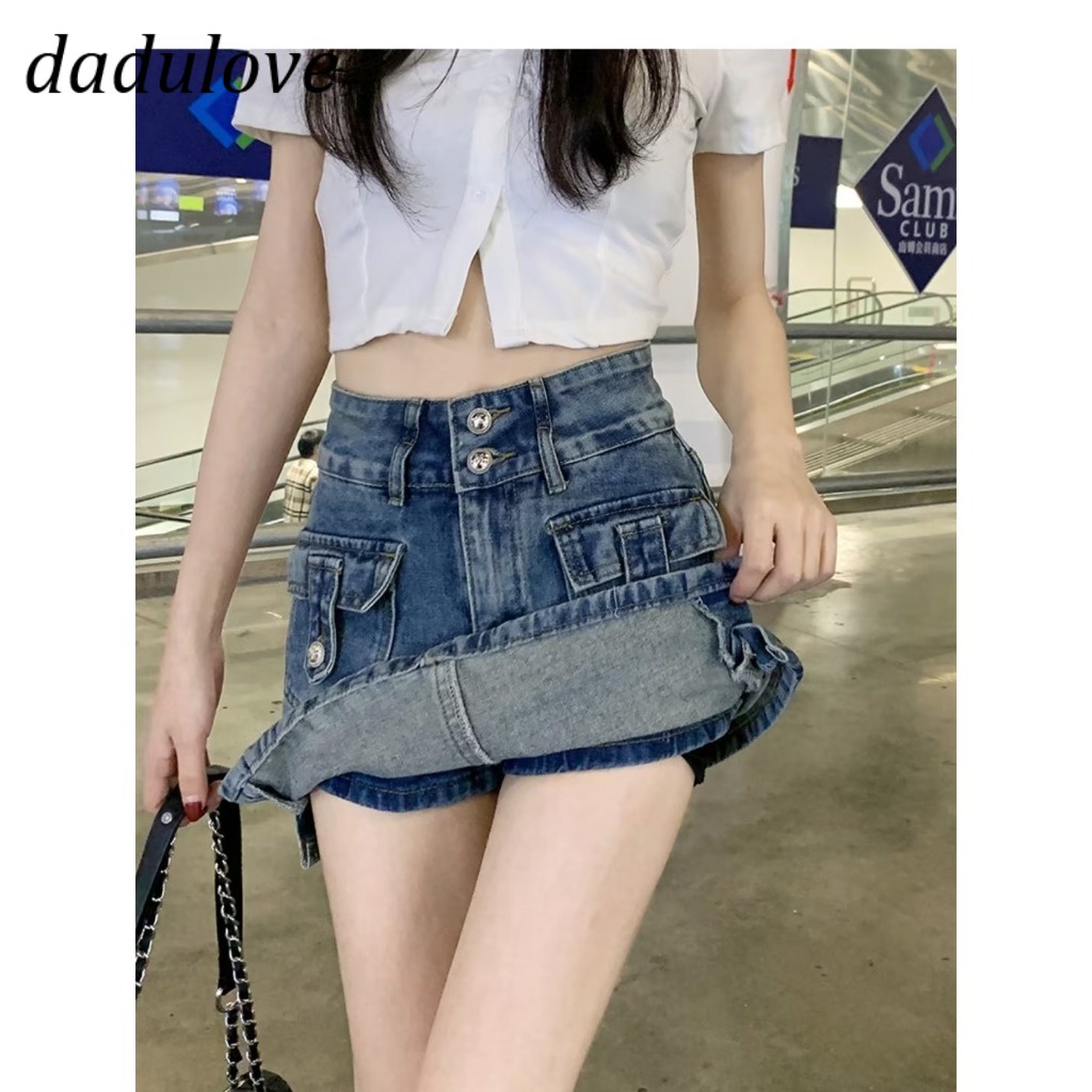 dadulove-new-american-workwear-denim-skirt-womens-high-waist-niche-skirt-large-size-a-line-skirt-bag-hip-skirt