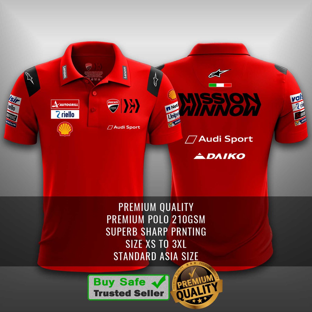 duisui-motogp2023-เสื้อโปโล-ทีมดูคาติ-สีแดง