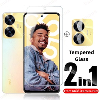 2IN1 Front Lens Camera Film Full Curved Screen Protection Tempered Glass For Realme C55 C35 C 55 RealmeC55 6.72 inch Tempered Clear HD Phone Protector Glass Case Film