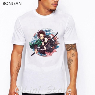 new summer style Demon Slayer cartoon print t shirt men Japanese wave Anime t-shirt  hombre white tee shirt homme u_03