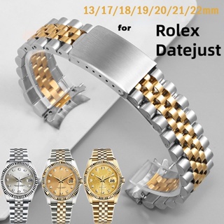 สายนาฬิกาข้อมือสเตนเลส ทรงโค้ง หรูหรา สําหรับ Rolex DATEJUST 13 17 18 19 20 21 22 มม.