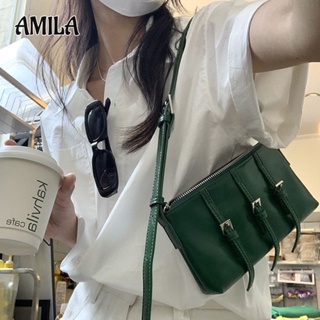 AMILA ดีไซน์ดั้งเดิมสไตล์เกาหลี สินค้าใหม่ ตกแต่งเข็มขัด กระเป๋าใต้วงแขน สาวเท่ กระเป๋าสะพายข้างลำลอง
