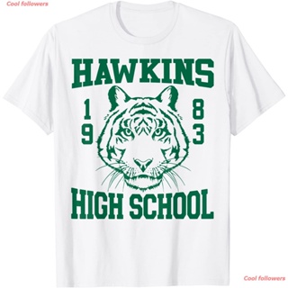 ถูกสุดๆCool followers Top มัธยม เสื้อคู่ เสื้อยืดHigh School Netflix Stranger Things Hawkins High School 1983 T-Shi_03