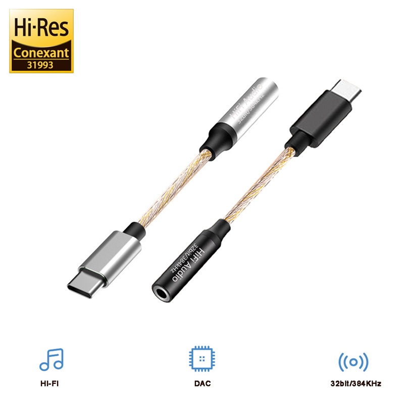 Cx Pro CX31993 HIFI DAC อะแดปเตอร์แจ็คหูฟังดิจิทัล USB Type C เป็น 3.5 ...