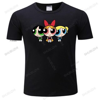 เสื้อยืดแขนสั้นMan Crew คอ Teeshirt ฤดูร้อนใหม่ Kawaii Powerpuff เสื้อยืด Harajuku สาว,การ์ตูนตลกพิมพ์เสื้อยืด,เสื้อผ้าแ