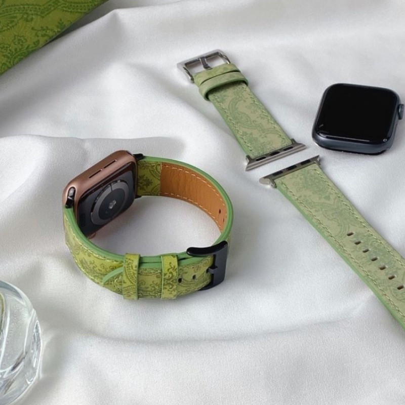 สายนาฬิกาข้อมือ-สายหนัง-สีเขียว-หรูหรา-สําหรับ-apple-watch-series-ultra-8-se-7-6-5-4-3-2-1