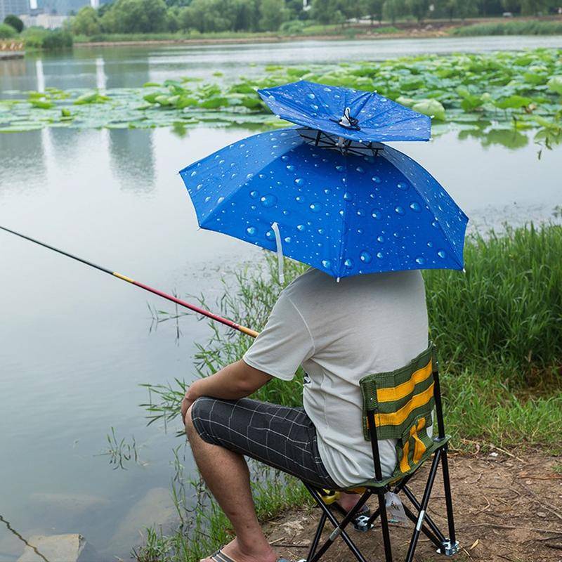 หมวกร่ม-90cmป้องกันรังสียูวี-2-ชั้นหมวกร่มขนาด-ร่มและอุปกรณ์กันน้ำ-กว้าง90cm-ร่มตกปลา-ร่มพับ-ร่ม-umbrella-protection-cap