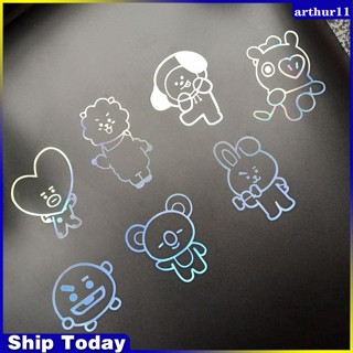 สติกเกอร์เลเซอร์ ลายศิลปินเกาหลี BTS BT21 สีสันสดใส สําหรับโทรศัพท์มือถือ