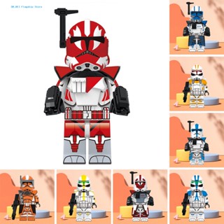 DR.BEI 8Pcs Fall Resistant Soldier Blocks Figurines Educational Toy Children DIY Assembled Captain Building Blocks Miniature