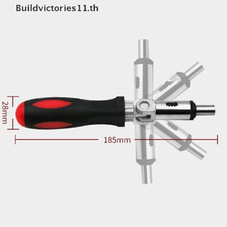 Buildvictories11 ชุดไขควงวงล้อ ประเภทตัว T 180 องศา พับได้ หกเหลี่ยม 1/4 TH