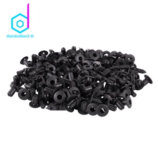 100Pcs Car Molding Door Fender 5mm Hole Plastic Rivets Fixing Black.