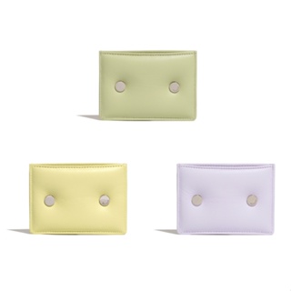 Fennec - [23SS] Circle padding card slot (3 colors) / sage mint lemon fog lavender korea fashion card real leather wallet cowhide