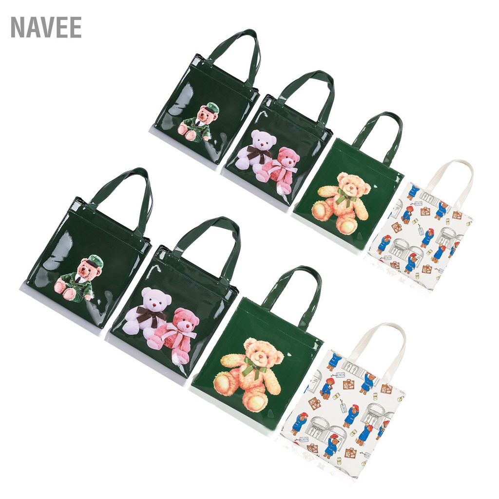 navee-กระเป๋าช้อปปิ้ง-pvc-แฟชั่นการ์ตูนหมีน้อยกันน้ำเป็นมิตรกับสิ่งแวดล้อมกระเป๋าถือวุ้นนำกลับมาใช้ใหม่ได้