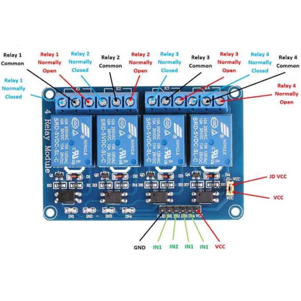 โมดูลรีเลย์-5v-10a-4-ช่องสัญญาณ-isolation-control-แบบ-active-low-relay-module-4-channel-5v-10a