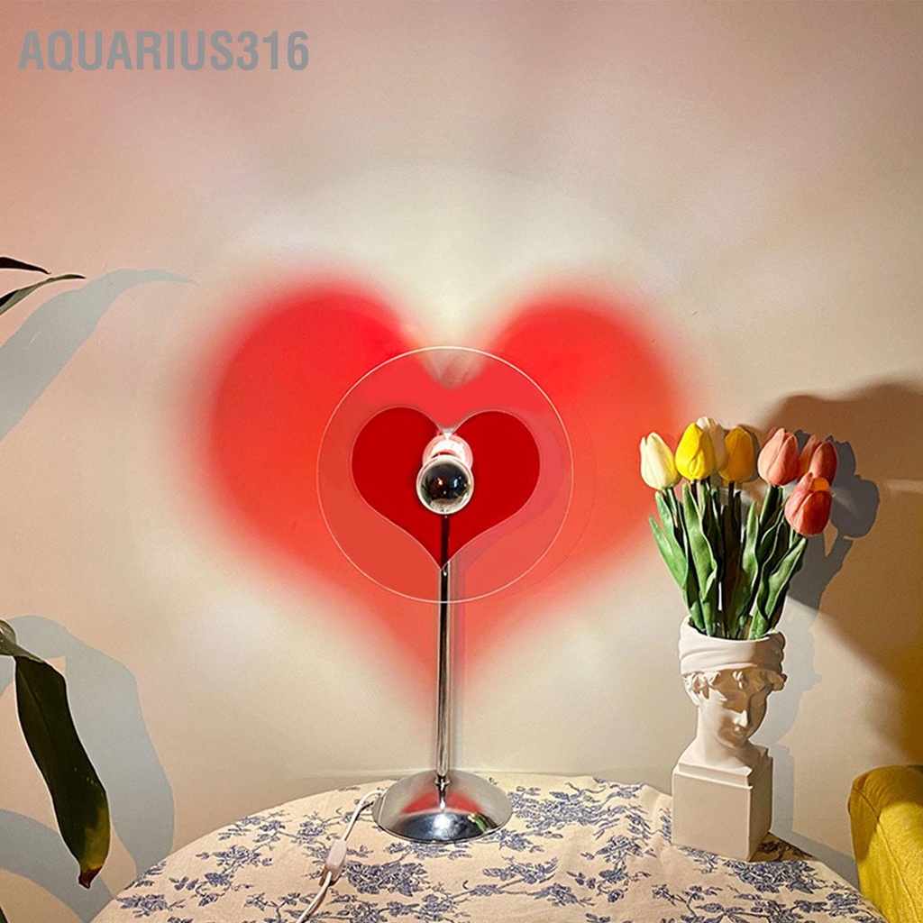 aquarius316-โคมไฟโปรเจคเตอร์-รูปหัวใจ-4w-หมุนได้-360-องศา-สําหรับตกแต่ง