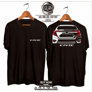 Short Sleeve Honda Civic Printed Cotton Combed T-Shirt for Men |  Baju Mobil HONDA CIVIC FC REAR  Otomotif  - GILAN_01