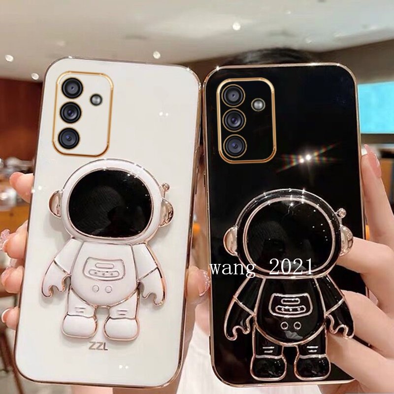 2023-new-casing-เคส-samsung-galaxy-a54-a34-a24-a14-lte-4g-5g-phone-case-fashion-cute-cartoon-astronaut-invisible-stand-electroplated-holder-soft-back-cover-เคสโทรศัพท