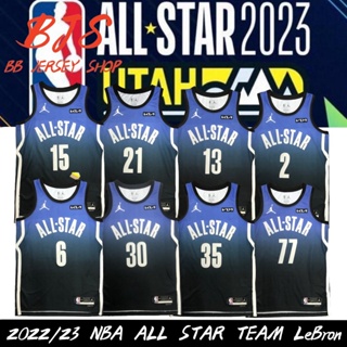 【BJS】เสื้อกีฬาบาสเก็ตบอล ลายทีม All Star Game No.77Donanaiϟ No.35Durant NBA สีฟ้า 2022 23
