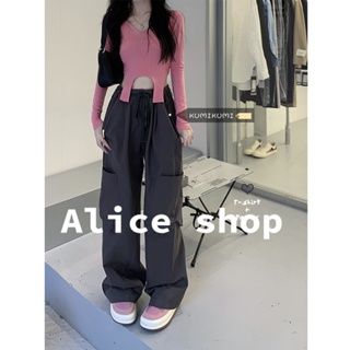 Alice  กางเกง กางเกงขายาวผู้หญิง กางเกงเอวสูง กางเกงทำงานผญ  Trendy ins ทันสมัย Comfortable A20M00W 36Z230909