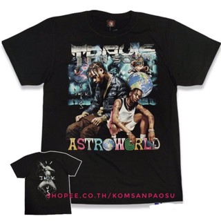 [S-5XL] เสื้อยืดTRAVIS SCOTT cactusjack astroworldผู้ชายและผู้หญิงพลัสขนาดหลวมแขนสั้นด้านบนแฟชั่นลำลองเสื้อยืด