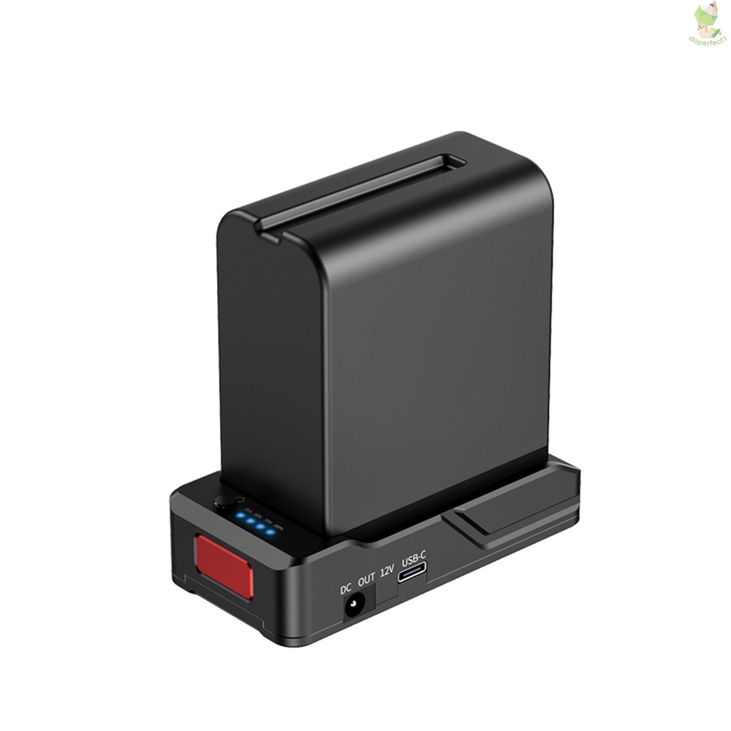 np-f-battery-charger-metal-battery-adapter-plate-with-type-c-charging-port-dc12v-dc7-4v-usb-outputs-cold-shoe-adapter-1-4-inch-screw-hole-for-np-f550-f750-f970-batteries-for-bmpcc-4k-6k-dslr-ildc-came