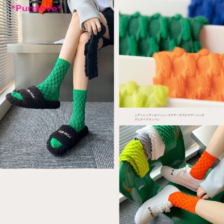 Purelove&gt; ใหม่ ถุงเท้ายาว ผ้าฝ้าย สีแคนดี้ แฟชั่นสไตล์เกาหลี ฮาราจูกุ สําหรับผู้หญิง