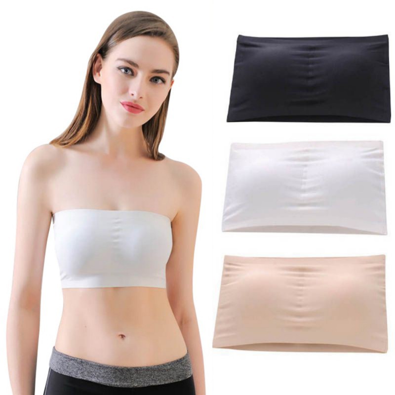 bandeau-เสื้อครอปท็อป-ระบายอากาศ-ไร้รอยต่อ-สีพื้น-สําหรับผู้หญิง