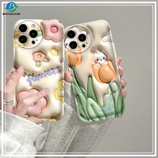 เคสซิลิโคน ลายกระต่ายทิวลิป สําหรับ OPPO A57 A77S A77 A16 A16S A54S A16K A17 A5S A15 A15S A54 A12 A3S A12E A92 A52 F1S A53 A33 A32 A31 A9 A5 F9 C1 A11K