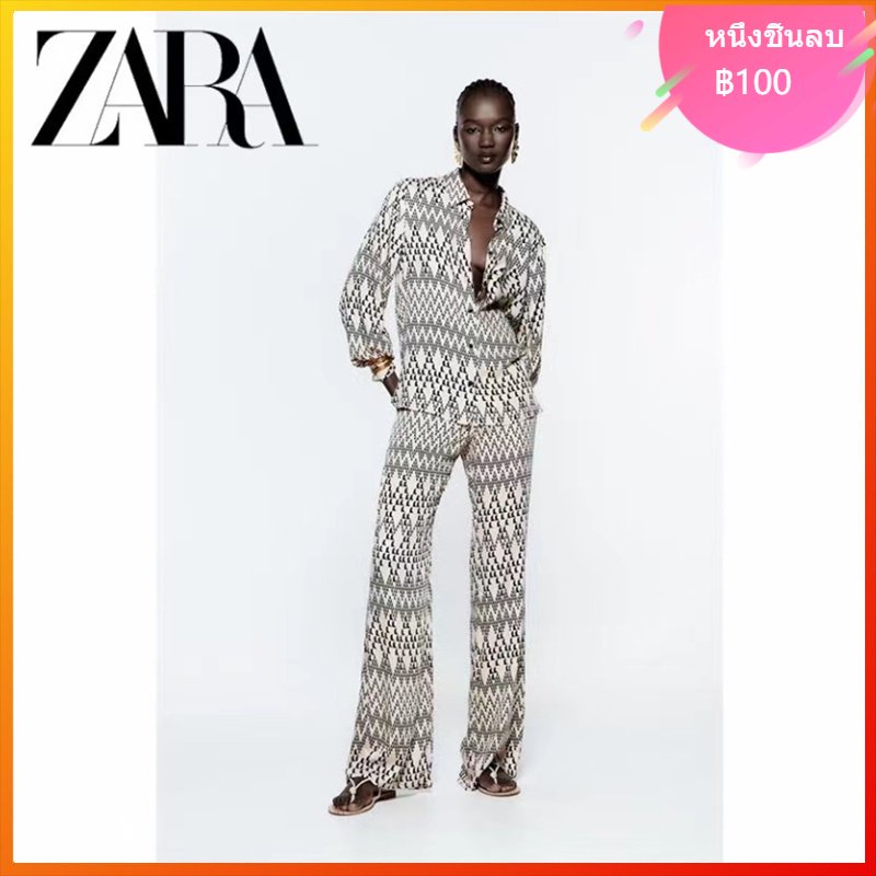 zara-ฤดูร้อนใหม่ของผู้หญิงพิมพ์เสื้อผ้าม่าน-กางเกงสูท
