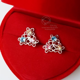 S925 ต่างหูดาวเงินแท้เพชร CZ Sterling silver stud earrings ET12