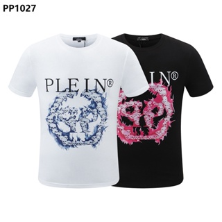New Style Harajuku PHILIPP PLEIN Men T-Shirt Street Wear Short-Sleeved PP Cotton Round Neck Men Letter Print Tops p_01