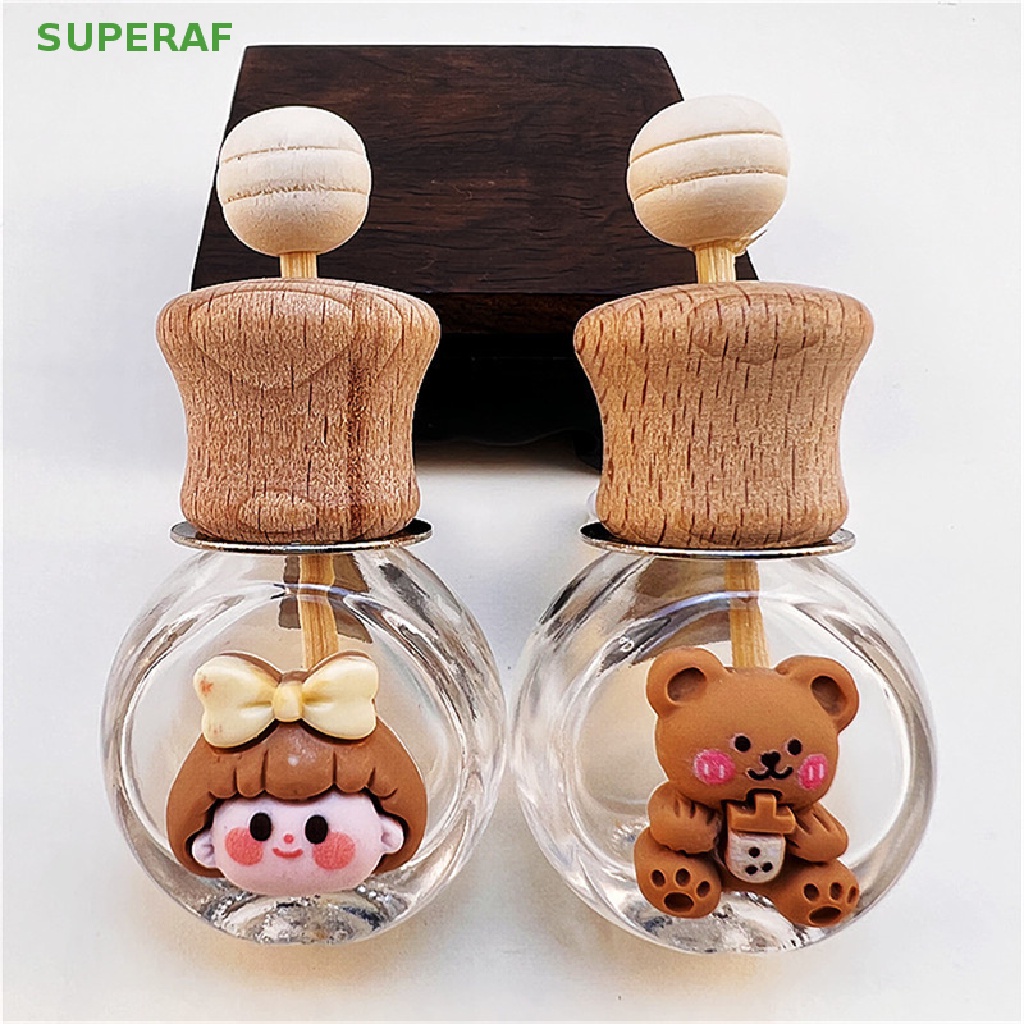 superaf-ขวดโหลแก้วเปล่า-ลายดอกไม้น่ารัก-สําหรับตกแต่งรถยนต์-ขายดี