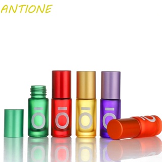 Antione ขวดน้ําหอมเปล่า แบบลูกกลิ้ง เติมได้ ขนาด 5 มล. 10 มล. หลากสี สําหรับเดินทาง DIY