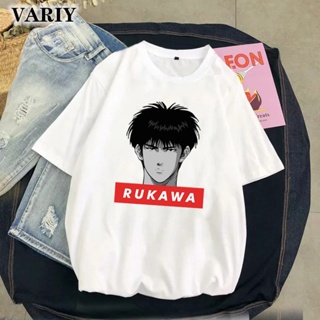 S-5XL Tees Slam Dunk Anime Women T-Shirt Cartoon Rukawa Kaede Printed Casual Short Sleeve Tops Womens Clothing Dro_08