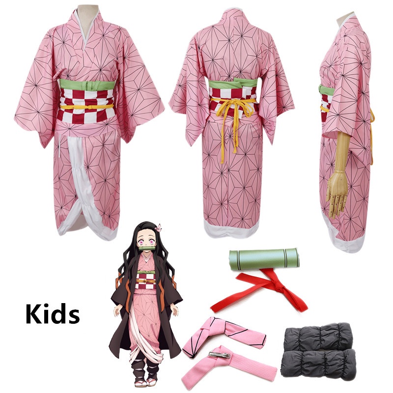 ชุดคอสเพลย์-อนิเมะ-demon-slayers-kimetsu-no-yaiba-kamado-nezuko-kimono-สําหรับผู้ใหญ่-เด็ก