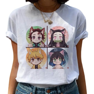 Hip Hop Summer Harajuku Funny Japanese Anime Kimetsu No Yaiba Demon Slayer T Shirt  Streetwear Punk  Clothes Women_03