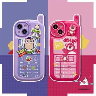 เคสโทรศัพท์มือถือ Tpu นิ่ม ลายการ์ตูนหมีสตรอเบอร์รี่ ทอยสตอเบอร์รี่ 3D แนวเรโทร แวววาว สําหรับ iPhone 11 13 14 12 Pro MAX XR 7 8 Plus X XS MAX SE 2020