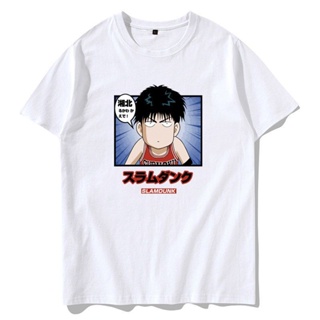 tshirt เสื้อยืดแขนสั้น พิมพ์ลายการ์ตูน Sakuragi Flower Road Basketball Slam Dunk สไตล์ฮ่องกง สําหรับผู้ชาย(S-5XL)