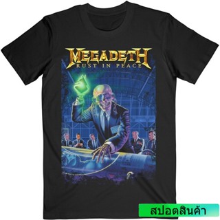 เสื้อยืดแขนสั้นเสื้อยืด พิมพ์ลาย Megadeth Rust In Peace 30Th Anniversary สีดํา สําหรับผู้ชายS-5XL