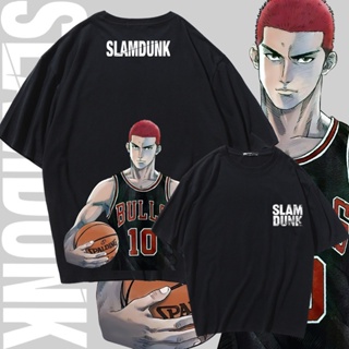 S-5XL Slam dunk short-sleeved t-shirt male student sports summer trend tide brand ins mens cotton top male cherry wood